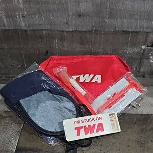 TWA Red Travel Pouch & Accessories Set